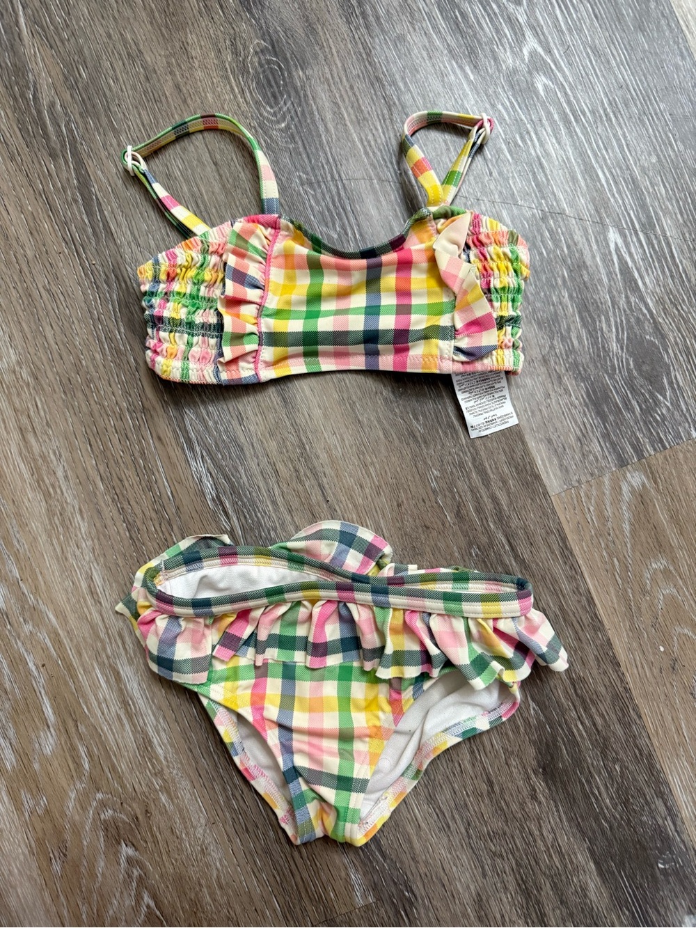 Mini Boden rainbow two piece swimsuit